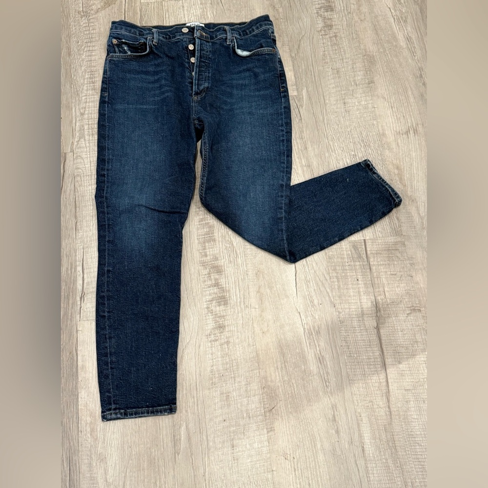 Agolde Dark Blue Straight Leg Jeans